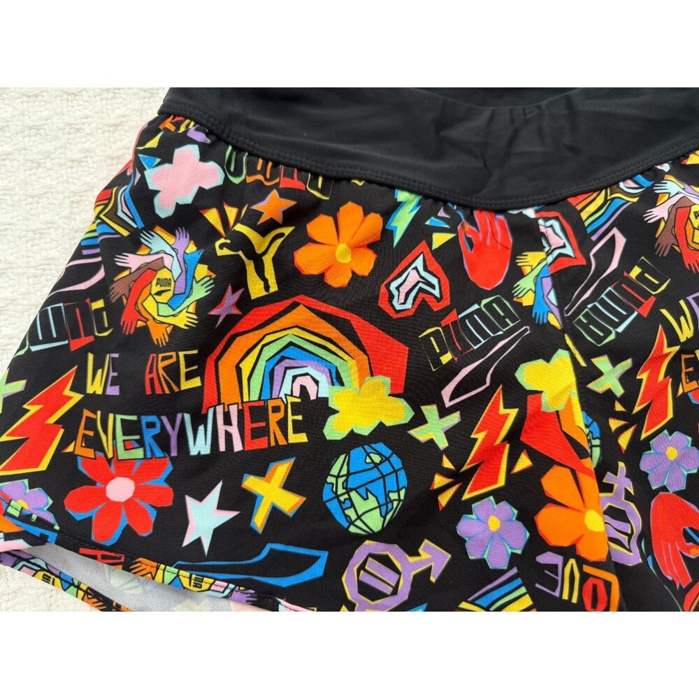 PUMA Pride Running Shorts Women's Small Rainbow "We Are Everywhere" Athletic Act - Picture 3 of 11